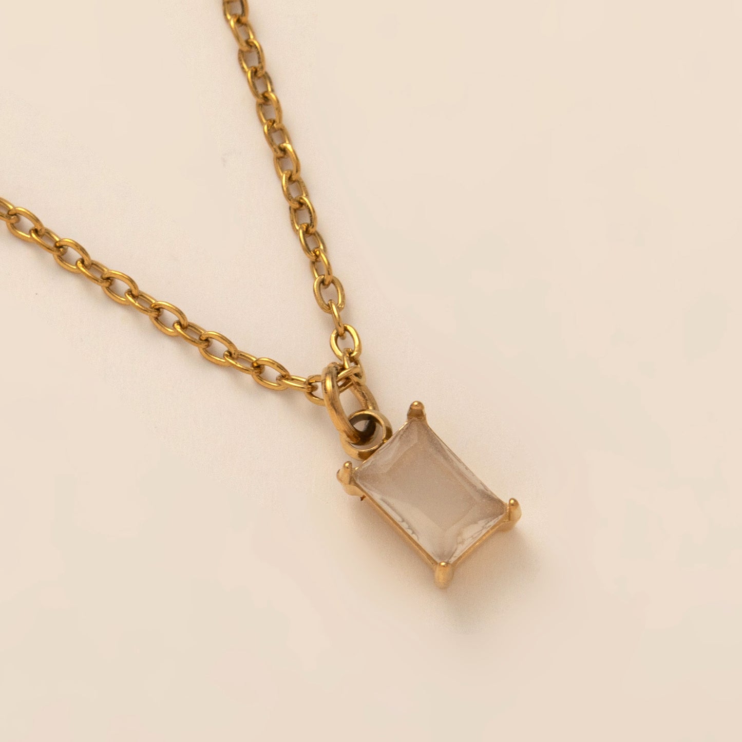 Birthstone Necklace Stainless Steel
