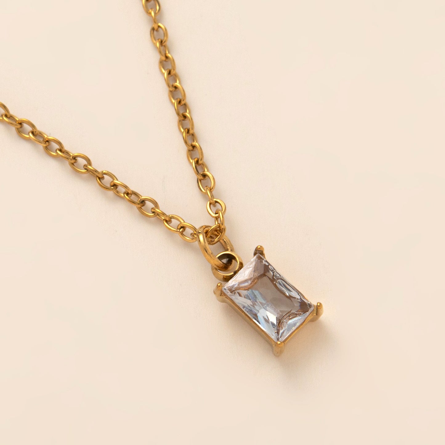 Birthstone Necklace Stainless Steel