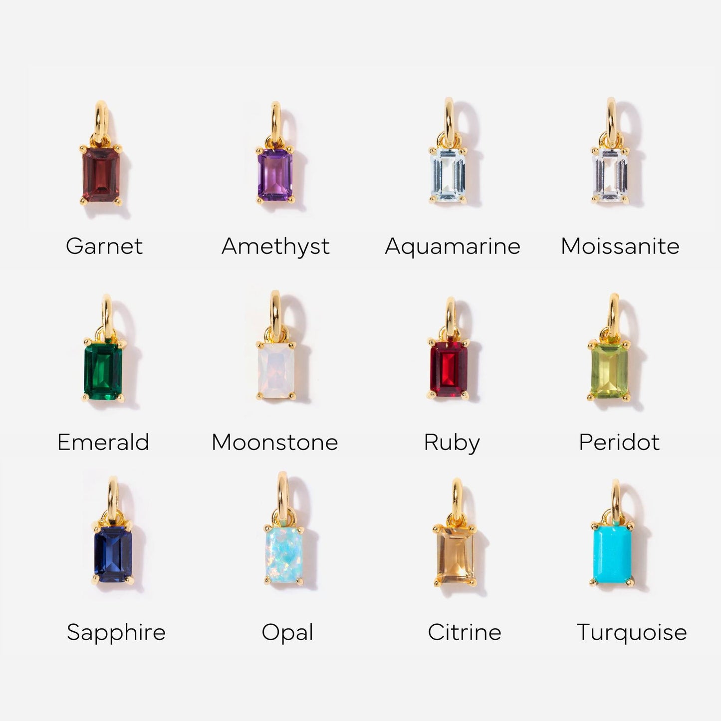 Birthstone Necklace Stainless Steel