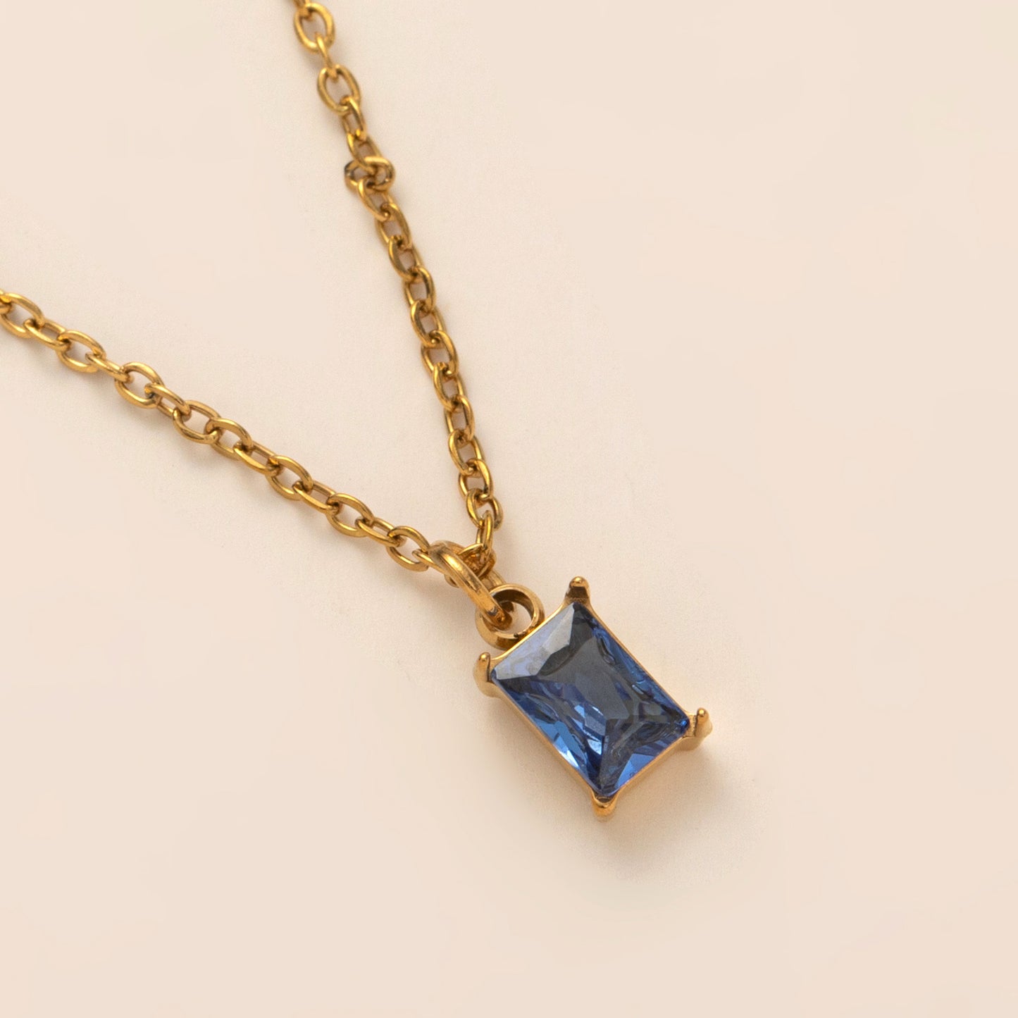 Birthstone Necklace Stainless Steel