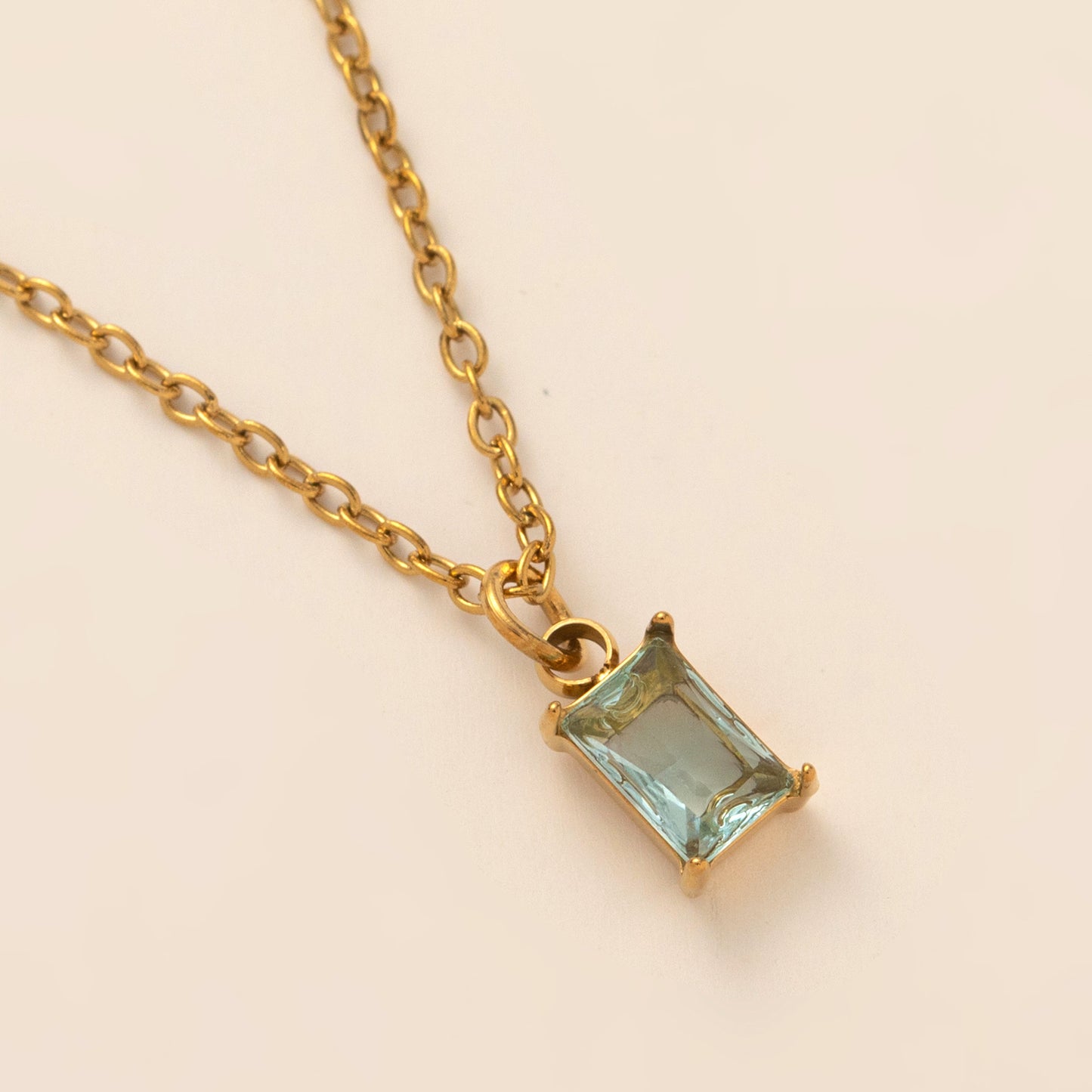 Birthstone Necklace Stainless Steel