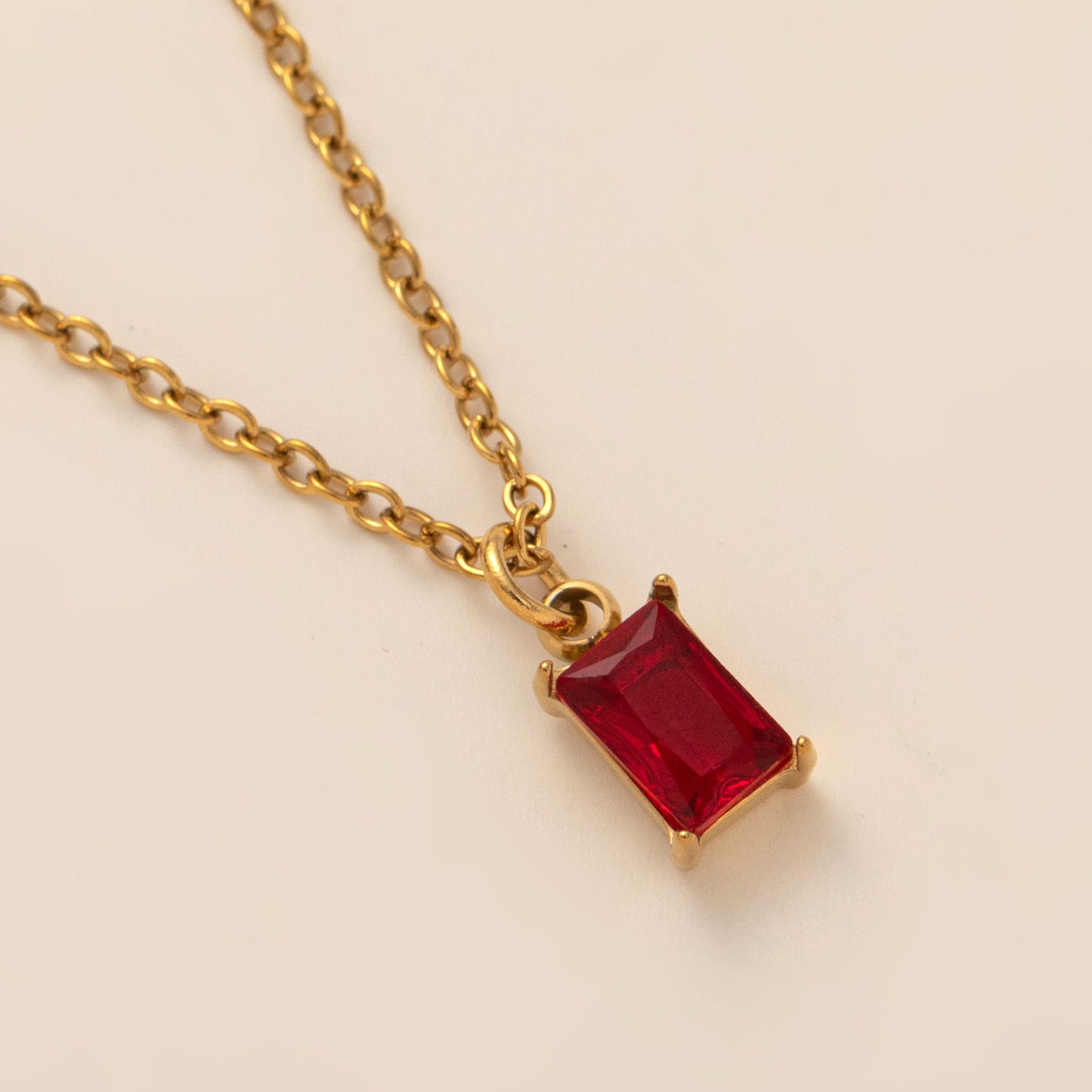 Birthstone Necklace Stainless Steel